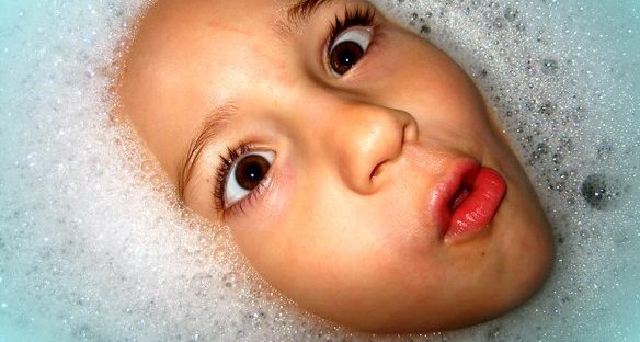 face in water